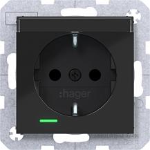Hager SD SCHUKO LED BF EHBS Ax/Cx schwarz gl