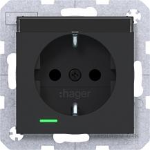 Hager SD SCHUKO LED BF EHBS Ax/Cx schwarz matt