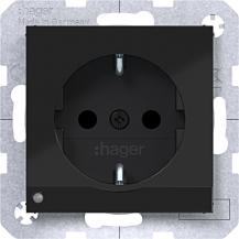 Hager SD SCHUKO O.-Licht EHBS Ax/Cx schwarz gl