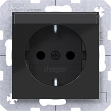 Hager SD SCHUKO BF erh. BS Ax/Cx schwarz gl