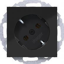 Hager Std. SCHUKO 45° St.-kl. Ax/Cx schwarz gl