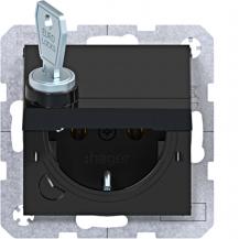 Hager SD SCHUKO KLD Ax/Cx nachtschwarz gl