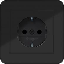 Hager Std. SCHUKO ADP erh. BS SK C1 schwarz gl