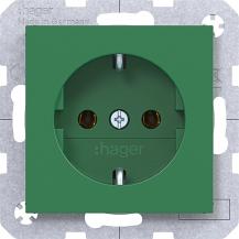 Hager Steckd. SCHUKO Steckkl. Ax/Cx grün gl