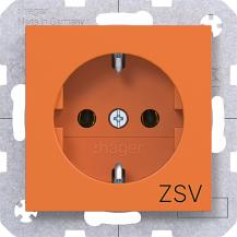 Hager SD SCHUKO Aufdr. "ZSV" Ax/Cx orange gl