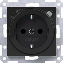 Hager SD SCHUKO FI erh. BS Ax/Cx schwarz gl