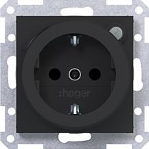 Hager SD SCHUKO FI erh. BS Ax/Cx schwarz matt