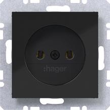 Hager Steckd. o. Schutzk. SK Ax/Cx schwarz gl