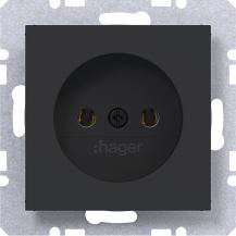 Hager Steckd. o. Schutzk. SK Ax/Cx schwarz mt