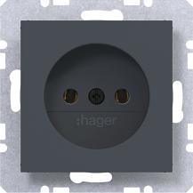 Hager Steckd. o. Schutzk. SK Ax/Cx ant mt lack