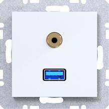 Hager USB/35mm Audio Steckd. Ax/Cx liweiß gl
