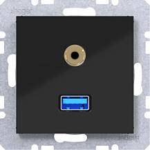 Hager USB/35mm Audio Steckd. Ax/Cx schwarz gl