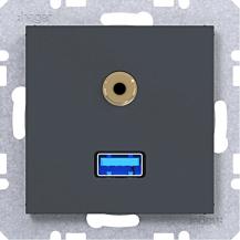 Hager USB/35mm Audio Steckd. Ax/Cx ant mt lack