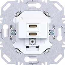 Hager Ladesteckdose USB C 2f PD weiß matt