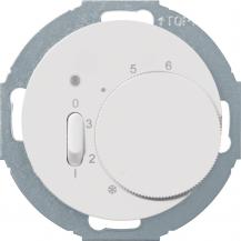 Hager Temperaturregler mit Öffner, Wippschalter und LED R.classic polarweiß, glä