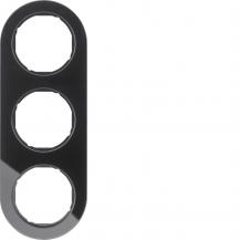 Hager Rahmen 3fach R.Classic Glas schw