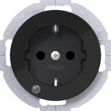 Hager Steckdose SCHUKO LED erh BS R.Cl sw