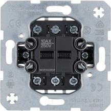 Hager Doppel-Aus/Wechselschalter mit getrennten Eingangsklemmen, 10A/250V, beleu