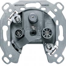 Hager Antennen-Steckdose, Antennendose 3-Loch SAT, TV, FM, Einzeldose