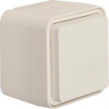 Hager SCHUKO AP Steckdose, Feuchtraumsteckdose 1-fach mit Klappdeckel AP W.1 pol