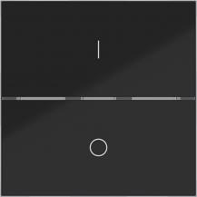 Hager Abdeck. Taster 1f I/O A.x/C.x schw glänz
