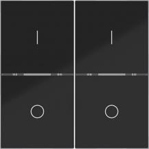 Hager Abdeck. Taster 2f I/O A.x/C.x schw glänz