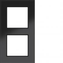 Hager Rahmen 2fach A.8 Glas schwarz glänzend