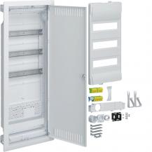 Hager volta Hybrid Kleinverteiler, UP, 36PLE, Montageplatte, Steckdose, Stahlble
