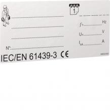 Hager Typenschild IEC / EN 61439-3