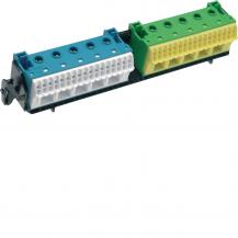 Hager Träger, univers Z, mit 2 x 22 PE/N-Klemmen in QuickConnect Technik, waager