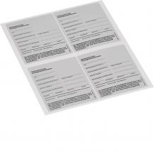 Hager Typenschild SK EN 61439,95x115 mm,DIN A4