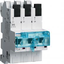 Hager SLS-Schalter, 3-polig, E-Charakteristik, 63A, für Sammelschiene, QuickConn