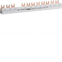 Hager Phasenschiene / Kammschiene, 3-polig, mit Gabelanschluss, 10mm², 63A, 12 M