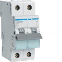 Hager LS-Schalter 1P+N 6kA C-16A 2M