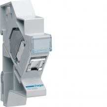 Hager Patchmodul als RJ45-Modul Kategorie Cat6 (STP) mit Hutschienenträger, REG