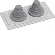 Hager Kabeleinführung, univers, Kunststoff, mit zwei Tüllen für Kabel D=23-55mm,