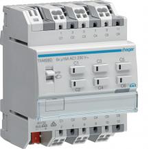 Hager KNX Schalt-/Jalousieaktor 6/3-fach KNX easy, 16A, C-Last, für Jalousiesteu