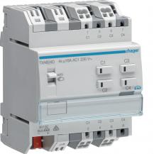 Hager KNX Schalt-/Jalousieaktor 4/2-fach KNX easy, 16A, C-Last, für Jalousiesteu