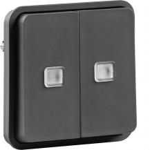 Hager Wippe 2fach bel. Ö/S IP55 W.1 grau