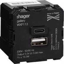 Hager USB-Ladegerät A+C