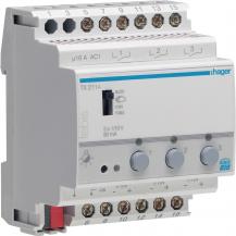 Hager KNX Schalt-/Dimmaktor, Dimmer, 3-fach, 1-10V, für Lichtsteuerung/Vorschalt