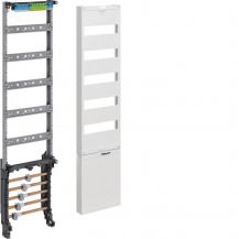 Hager Verteilerfeld univers Z, 1050mm, 5-reihig, mit Sammelschienen, 5-polig 12x