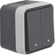 Hager Jalousie-Serientaster mit Aufdruck Symbol Pfeil AP Serie W.1, grau LT