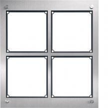 Hager modular Rahmen UP 4/2 Edelstahl matt