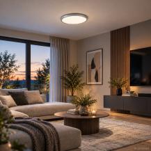 Paulmann 70992 Atria Shine LED-Panel 22W 2300 lm 3000K warmweiß 3-Step-dimmbar Ø 420 mm chrom matt