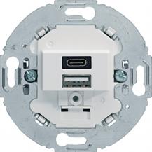 Berker 260419 USB A+C Lade-Std., 2fach, 3.0A, rund, pw