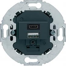 Berker 260415 USB A+C Lade-Std.,2fach,3.0A,rund, ant.