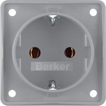 Berker 947782506 Steckdose SCHUKO Integro Einsätze grau
