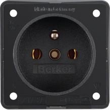 Berker 9619505 Steckdose mit SK mit EBS ITG schwarz