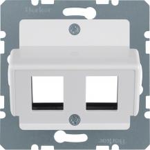 Berker 146409 Zentralplatte 2f pw Krone Jacks